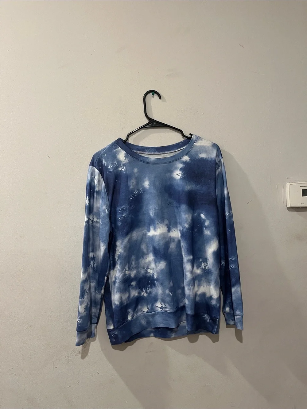 Men's Blue Tie-Dye Crewneck Sweater